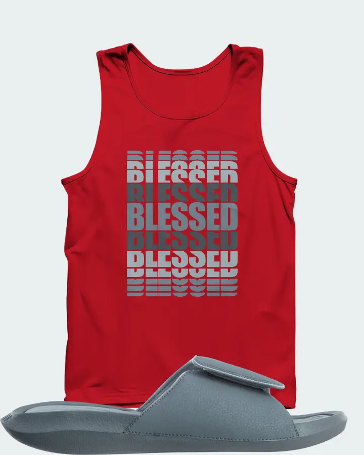 Jordan Hydro 6 Sneaker Matching Red Tank Top - BLESSED Many Times