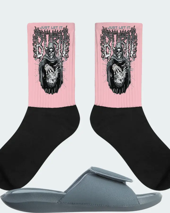 Jordan Hydro 6 Sneaker Matching Pink Socks (Just Let It Burn) - View 1