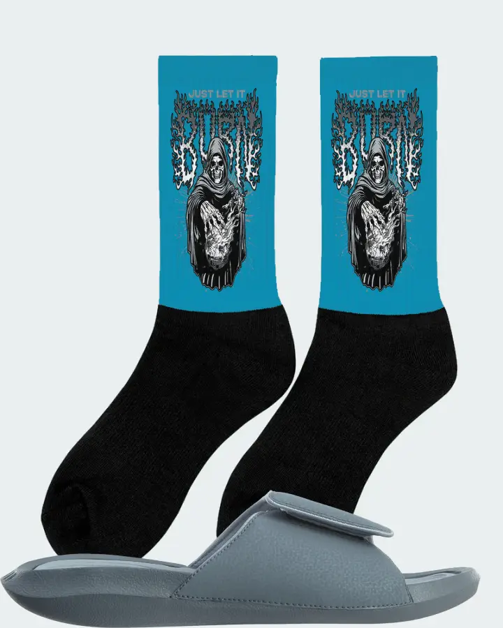Jordan Hydro 6 Sneaker Matching Aqua Socks (Just Let It Burn) - View 3