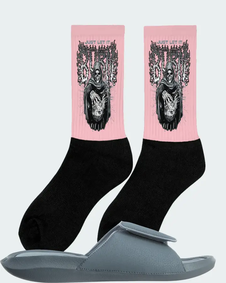 Jordan Hydro 6 Sneaker Matching Pink Socks (Just Let It Burn) - View 3