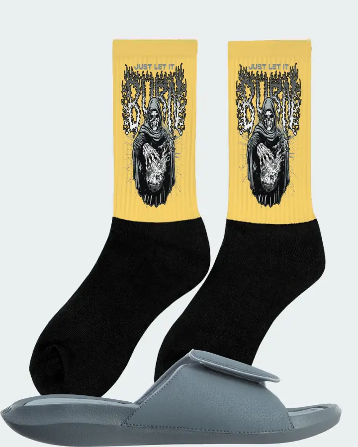 Jordan Hydro 6 Sneaker Matching Yellow Socks (Just Let It Burn) - View 3