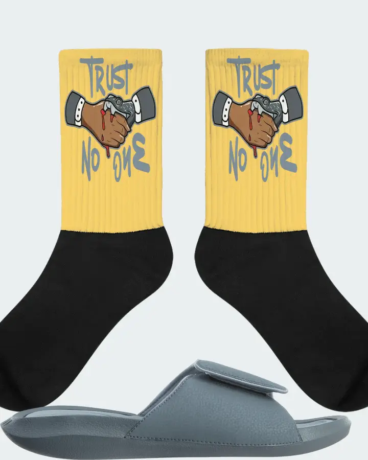 Jordan Hydro 6 Sneaker Matching Yellow Socks (Trust No One) - View 1