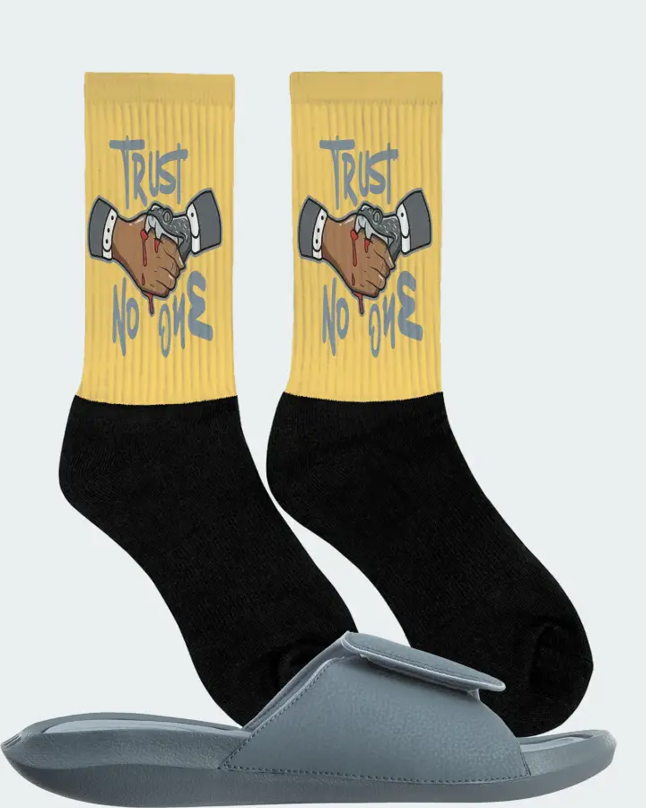 Jordan Hydro 6 Sneaker Matching Yellow Socks (Trust No One) - View 2