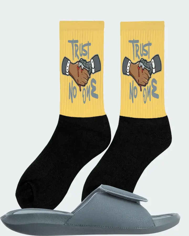 Jordan Hydro 6 Sneaker Matching Yellow Socks (Trust No One) - View 3