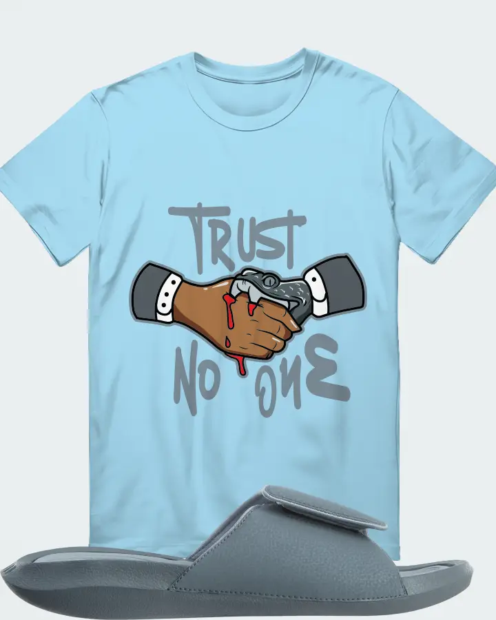 Jordan Hydro 6 Sneaker Matching Ocean Blue T-Shirt - Trust No One