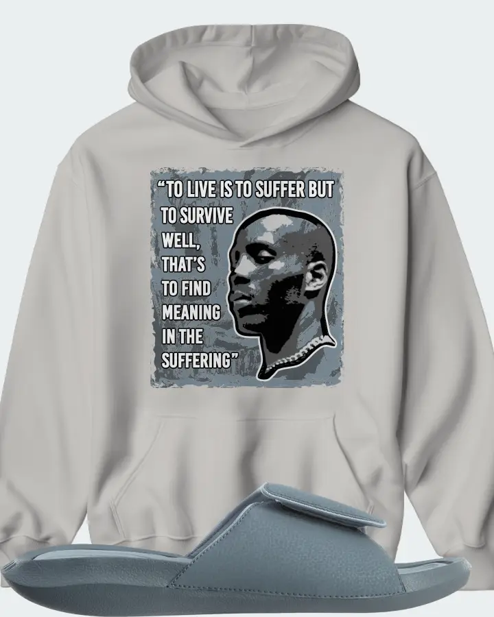 Jordan Hydro 6 Sneaker Matching Grey Hoodie - DMX Suffer Quote
