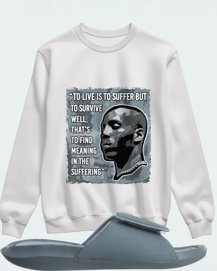Jordan Hydro 6 Sneaker Matching White Sweatshirt - DMX Suffer Quote