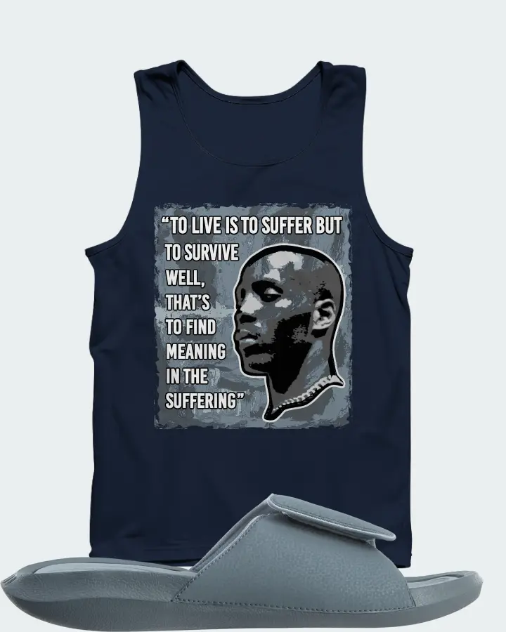 Jordan Hydro 6 Sneaker Matching Navy Tank Top - DMX Suffer Quote