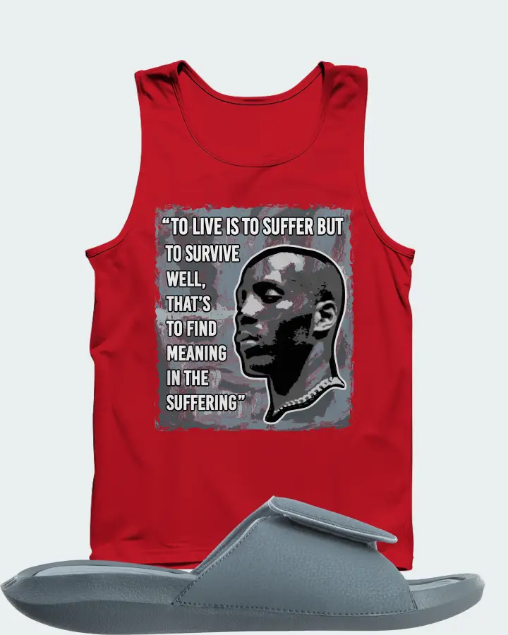 Jordan Hydro 6 Sneaker Matching Red Tank Top - DMX Suffer Quote