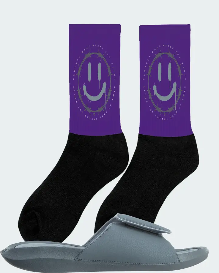 Jordan Hydro 6 Sneaker Matching Purple Socks (PROTECT) - View 3