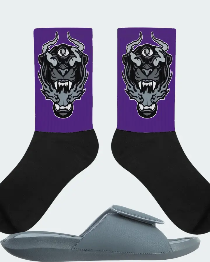 Jordan Hydro 6 Sneaker Matching Purple Socks (The Beast) - View 1