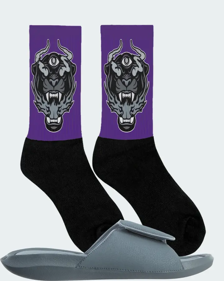 Jordan Hydro 6 Sneaker Matching Purple Socks (The Beast) - View 2