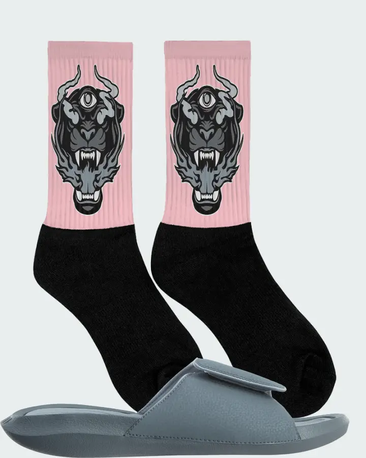 Jordan Hydro 6 Sneaker Matching Pink Socks (The Beast) - View 2