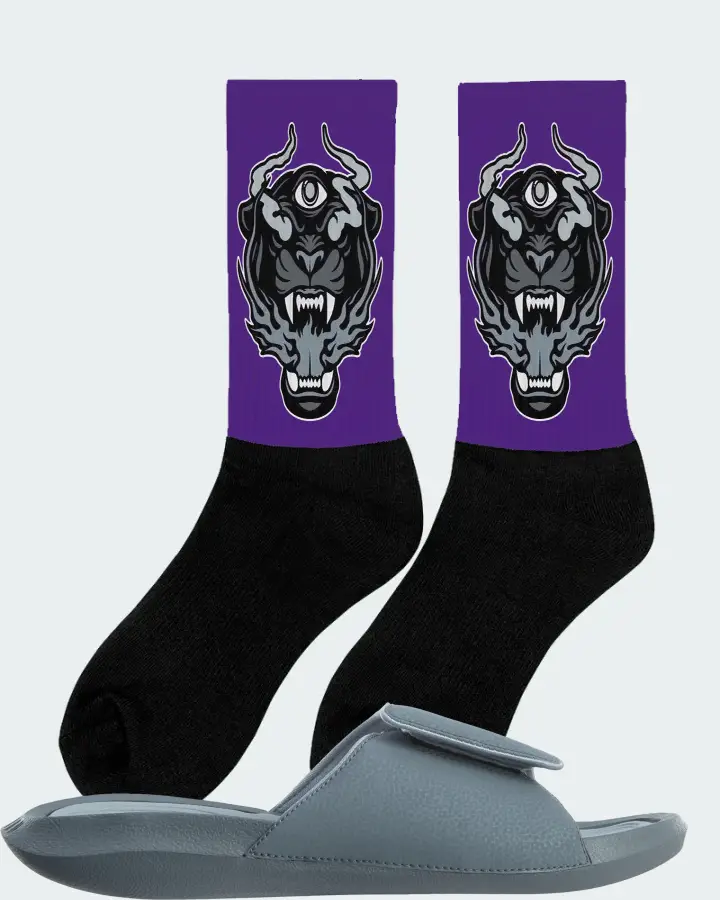 Jordan Hydro 6 Sneaker Matching Purple Socks (The Beast) - View 3