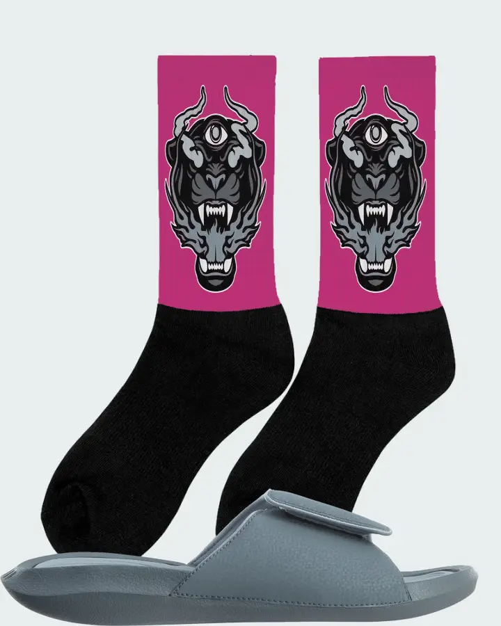 Jordan Hydro 6 Sneaker Matching Berry Socks (The Beast) - View 3