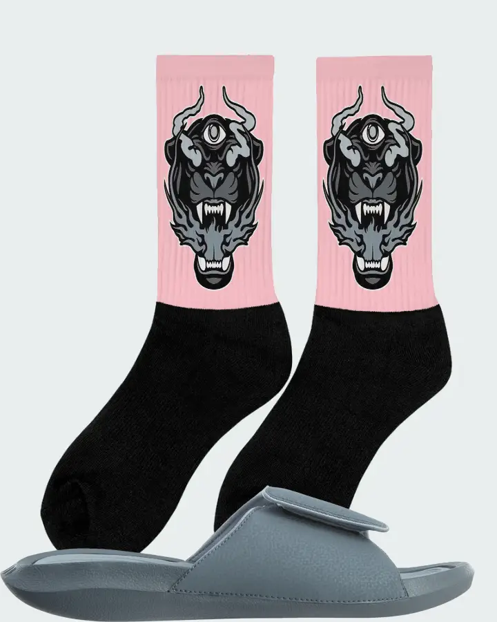 Jordan Hydro 6 Sneaker Matching Pink Socks (The Beast) - View 3