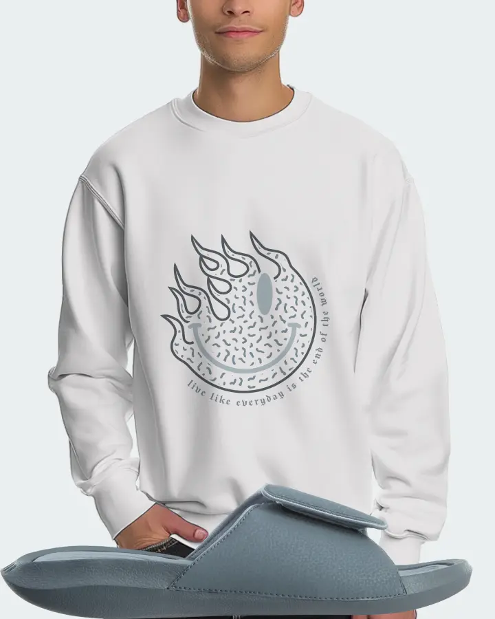 Jordan Hydro 6 Sneaker Matching White Sweatshirt (Keep Smiling) - View 4