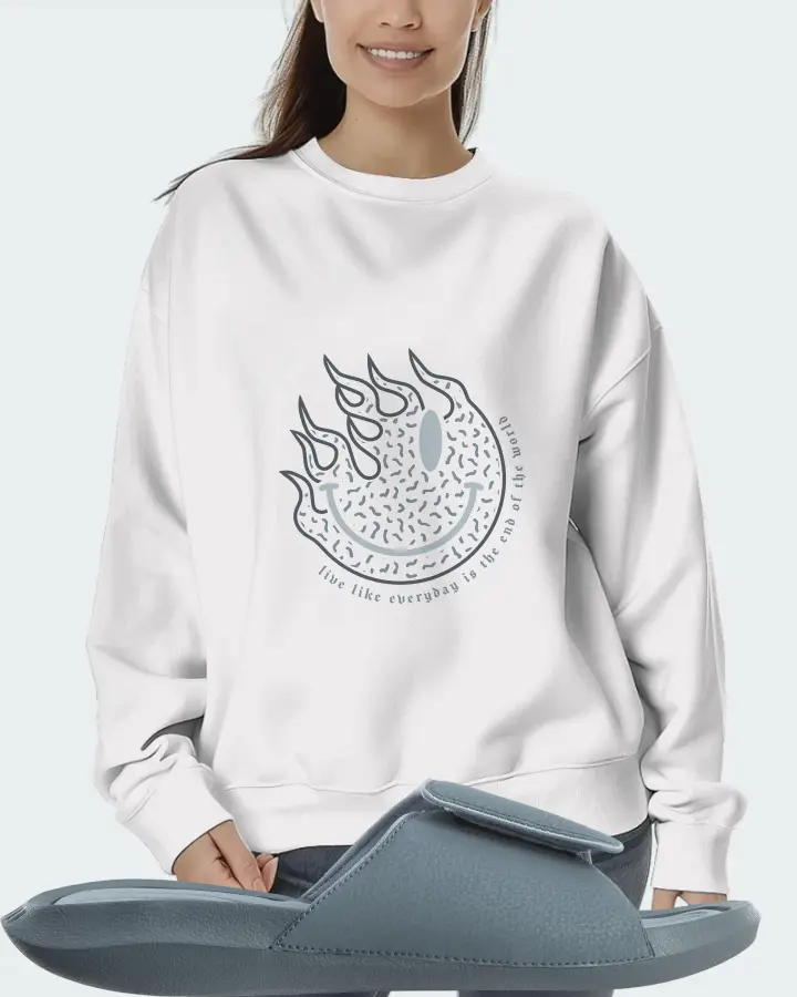 Jordan Hydro 6 Sneaker Matching White Sweatshirt (Keep Smiling) - View 5