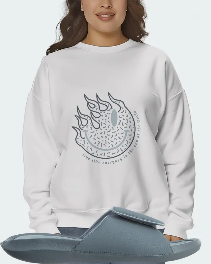 Jordan Hydro 6 Sneaker Matching White Sweatshirt (Keep Smiling) - View 7