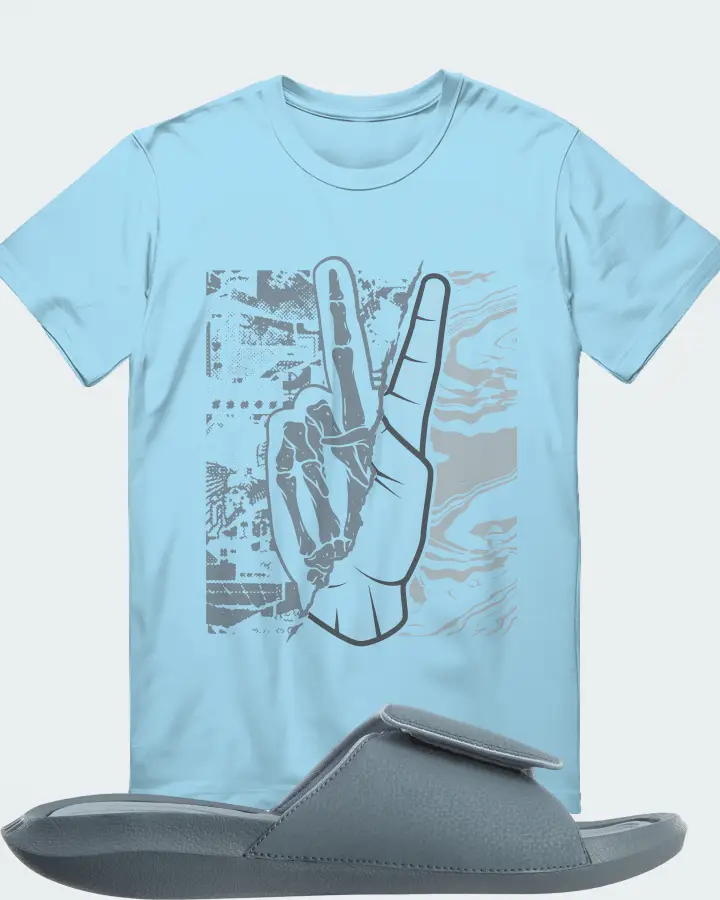 Jordan Hydro 6 Sneaker Matching Ocean Blue T-Shirt - Peace of mind