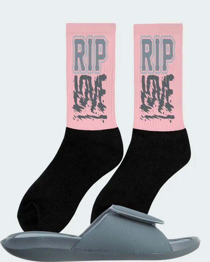 Jordan Hydro 6 Sneaker Matching Pink Socks (RIP Love) - View 3