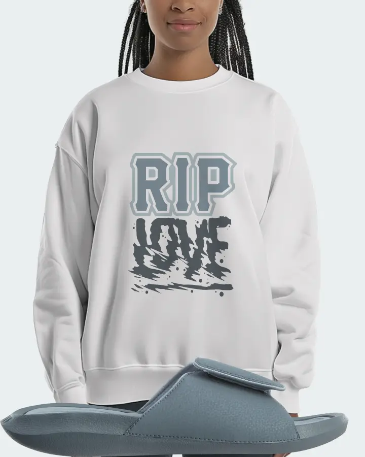 Jordan Hydro 6 Sneaker Matching White Sweatshirt (RIP Love) - View 3