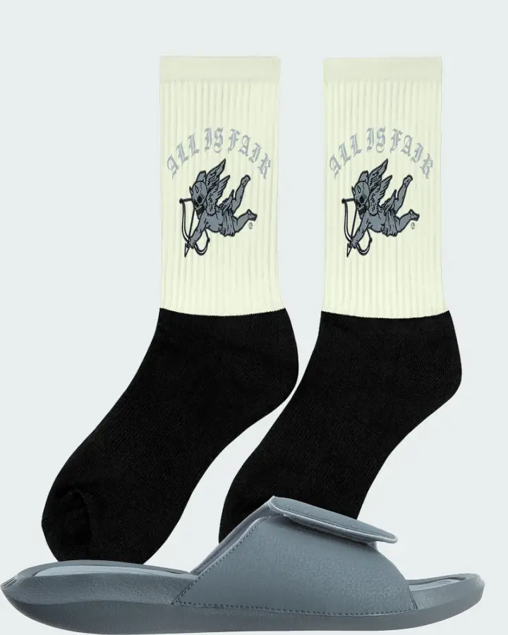 Jordan Hydro 6 Sneaker Matching Citron Socks (All Is Fair) - View 3