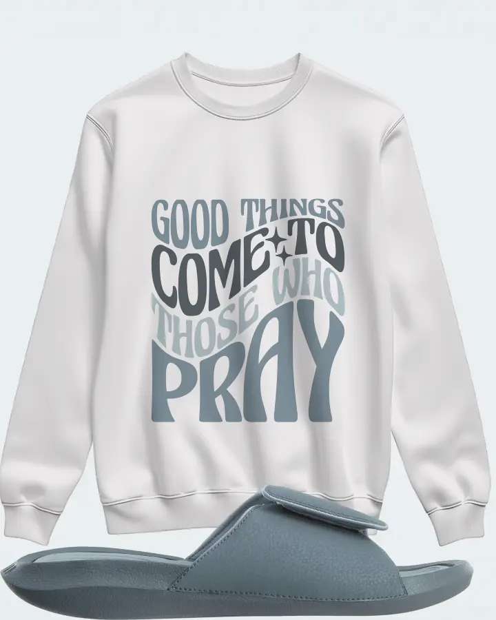 Jordan Hydro 6 Sneaker Matching White Sweatshirt - Good Things Come To Those Who Pray
