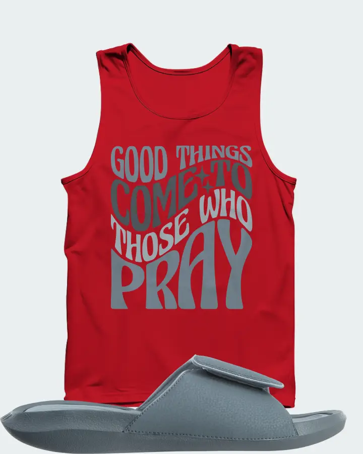 Jordan Hydro 6 Sneaker Matching Red Tank Top - Good Things Come To Those Who Pray