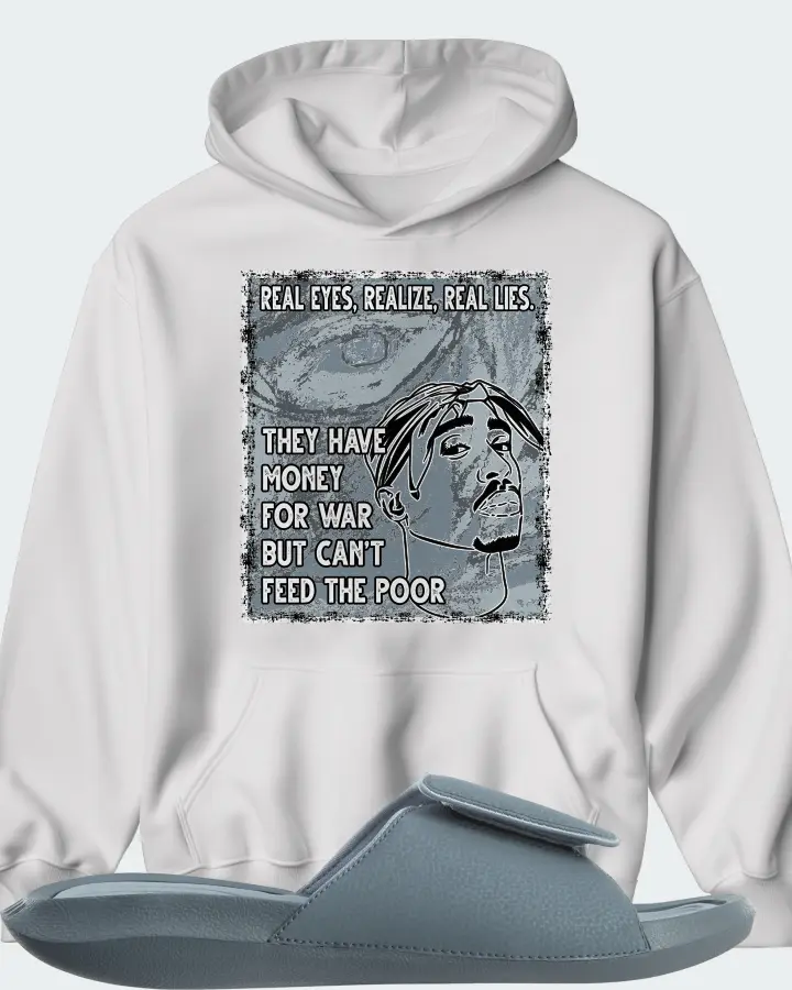 Jordan Hydro 6 Sneaker Matching White Hoodie - TUPAC Real Eyes Realize Real Lies