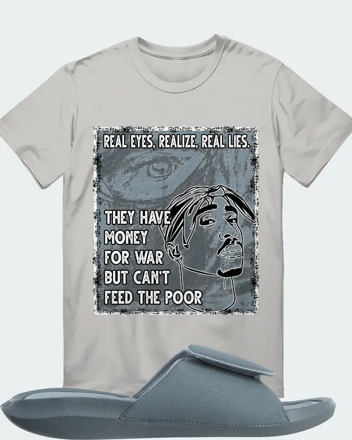 Jordan Hydro 6 Sneaker Matching Grey T-Shirt - TUPAC Real Eyes Realize Real Lies