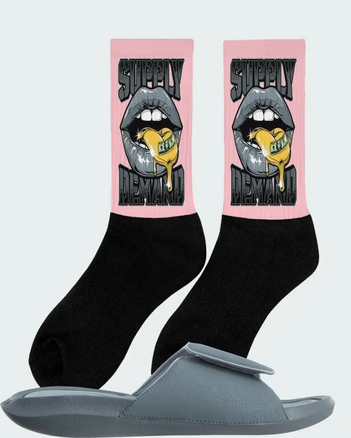 Jordan Hydro 6 Sneaker Matching Pink Socks (Supply Demand) - View 3