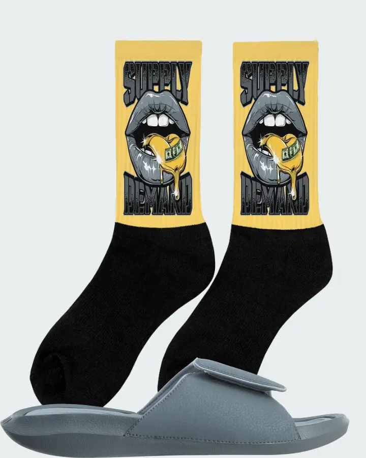Jordan Hydro 6 Sneaker Matching Yellow Socks (Supply Demand) - View 3
