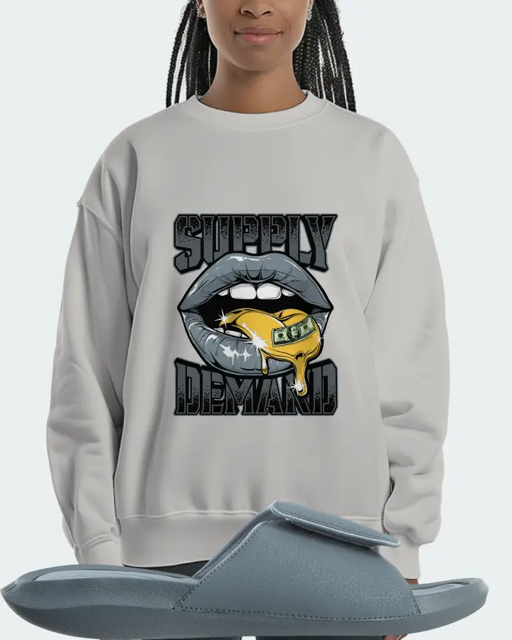 Jordan Hydro 6 Sneaker Matching Grey Sweatshirt (Supply Demand) - View 3