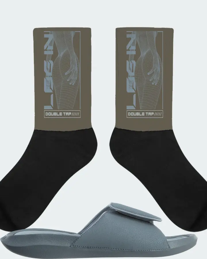 Jordan Hydro 6 Sneaker Matching Army Green Socks (LOGIN) - View 1