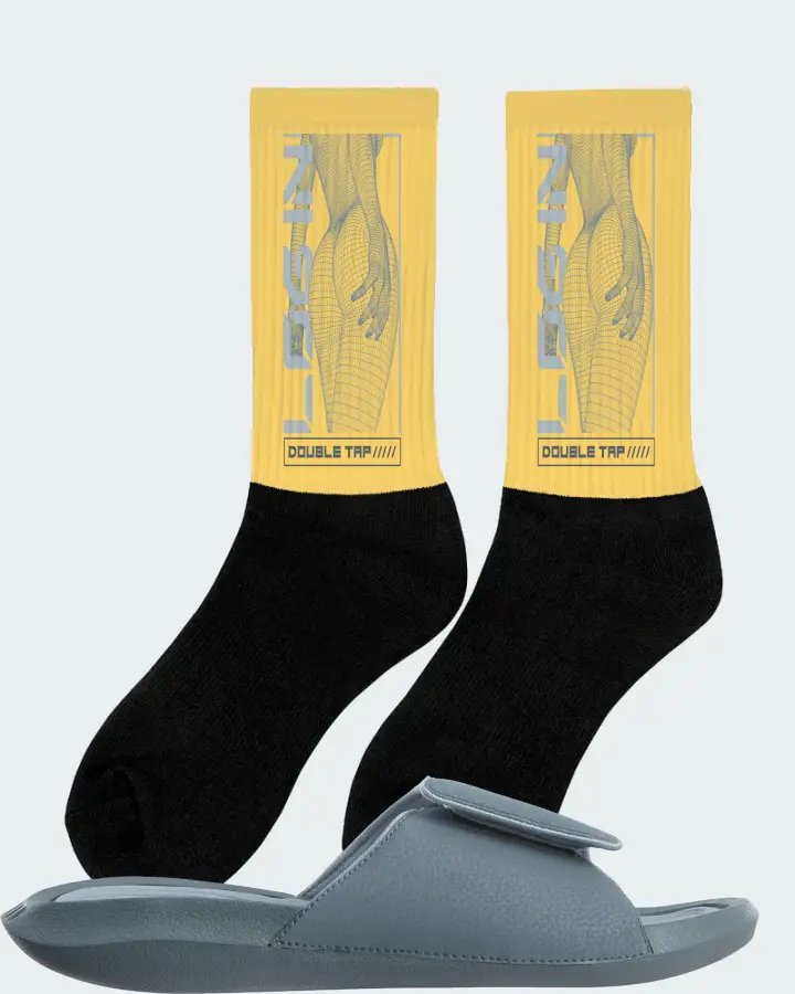 Jordan Hydro 6 Sneaker Matching Yellow Socks (LOGIN) - View 3