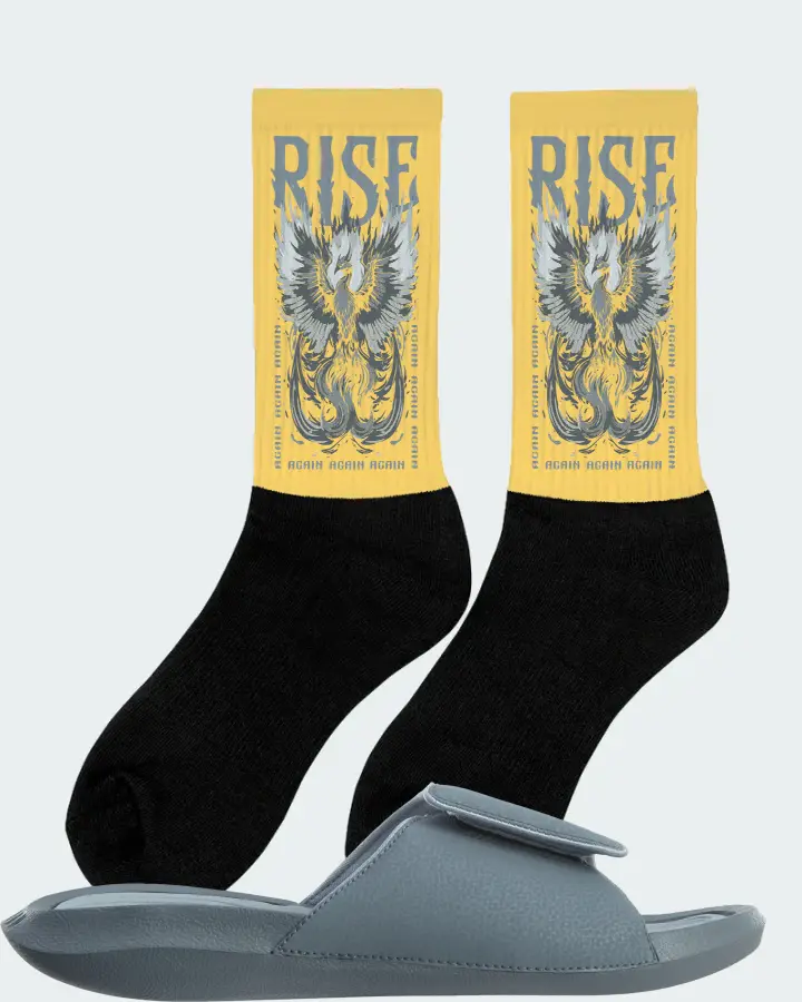 Jordan Hydro 6 Sneaker Matching Yellow Socks (RISE) - View 3