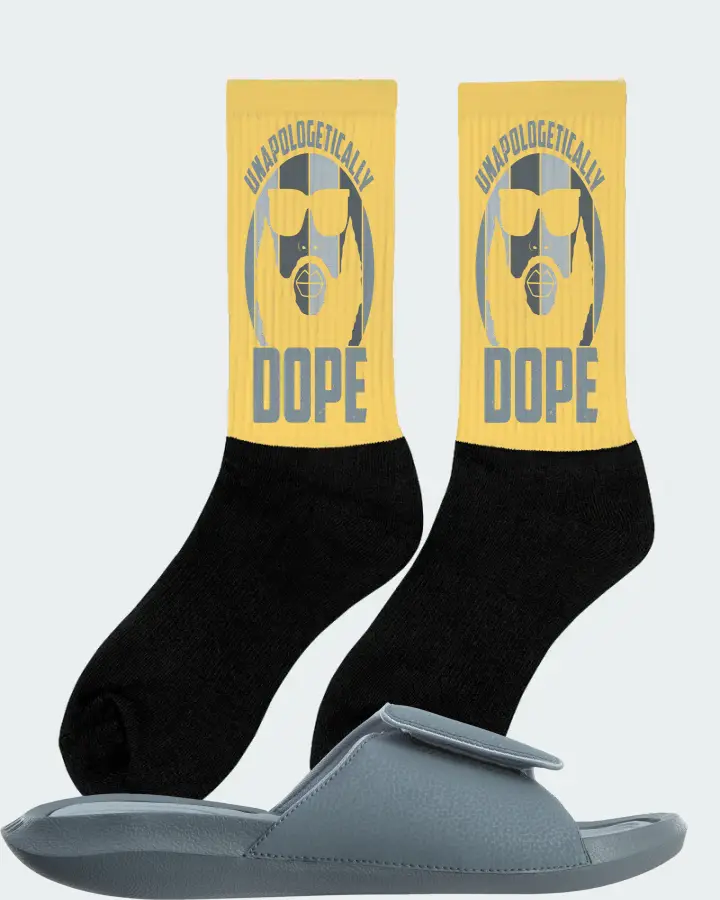Jordan Hydro 6 Sneaker Matching Yellow Socks (UNAPOLOGETICALLY DOPE Man) - View 3