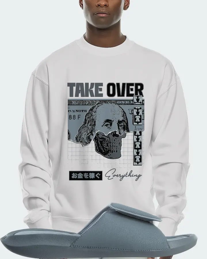 Jordan Hydro 6 Sneaker Matching White Sweatshirt (Take Over) - View 2