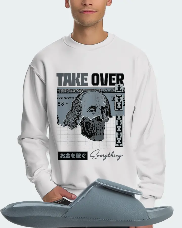 Jordan Hydro 6 Sneaker Matching White Sweatshirt (Take Over) - View 4