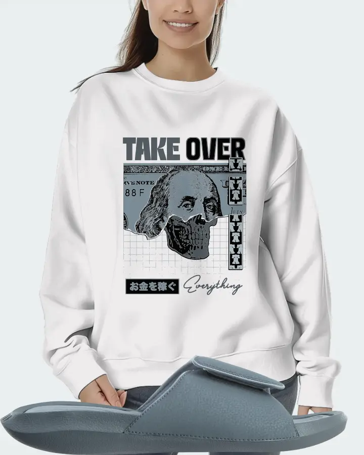 Jordan Hydro 6 Sneaker Matching White Sweatshirt (Take Over) - View 5