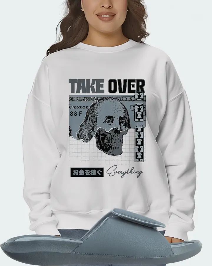 Jordan Hydro 6 Sneaker Matching White Sweatshirt (Take Over) - View 7