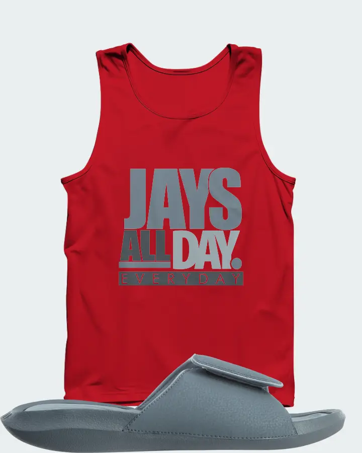 Jordan Hydro 6 Sneaker Matching Red Tank Top - Jays All Day