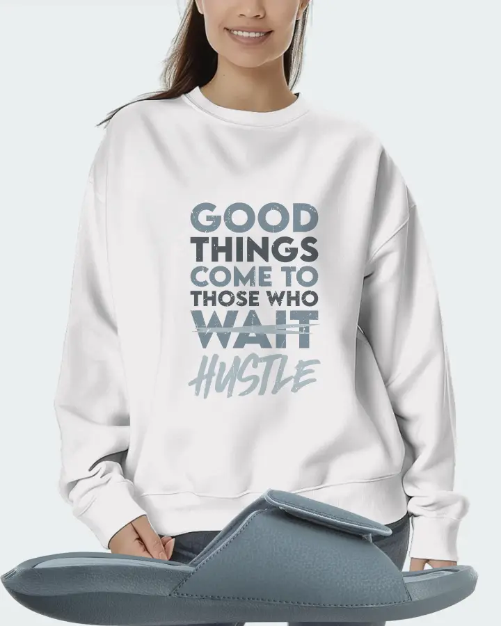 Jordan Hydro 6 Sneaker Matching White Sweatshirt (Good Things Come) - View 5