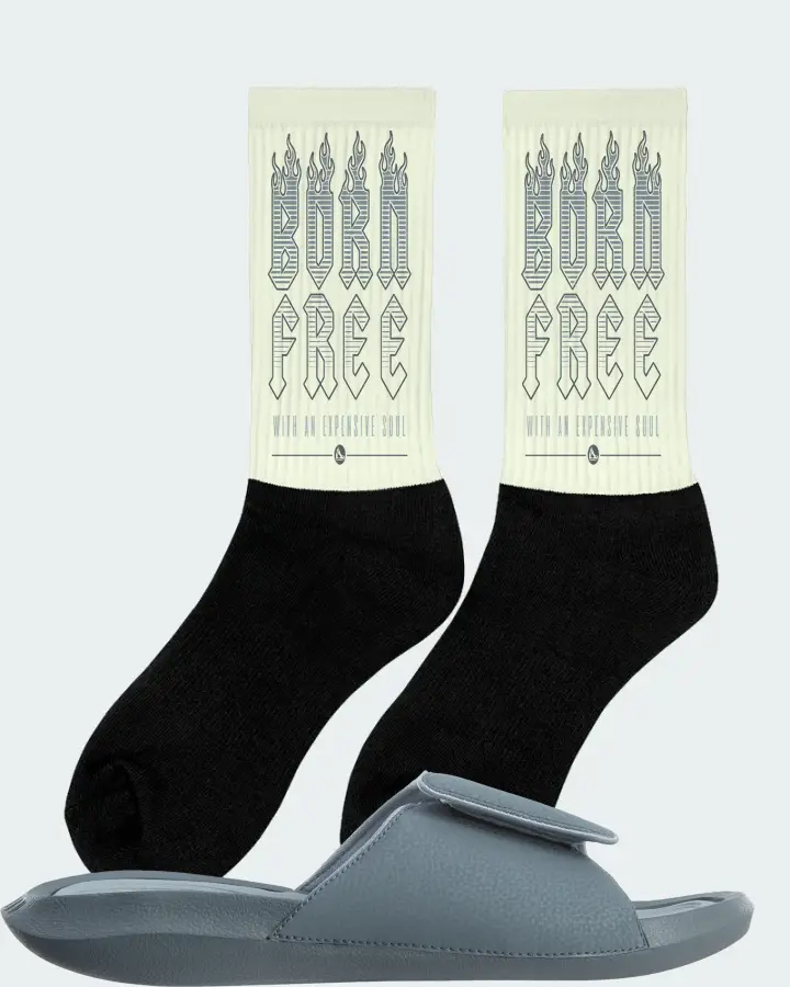 Jordan Hydro 6 Sneaker Matching Citron Socks (Born Free) - View 3