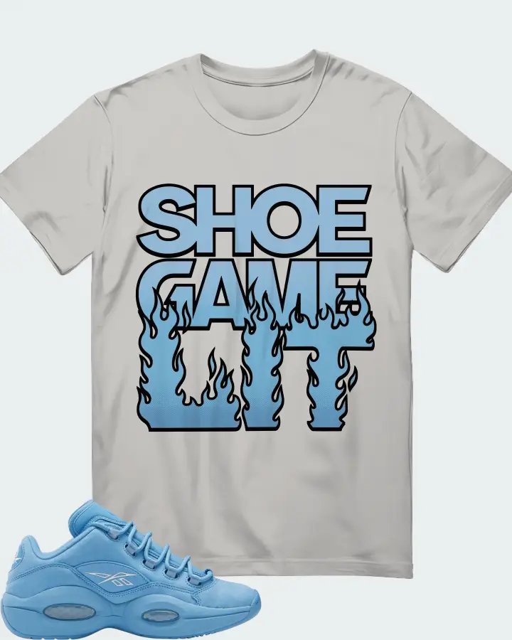 Reebok Question Low Sneaker Matching Grey Gildan T-Shirt - Shoe Game Lit Refreshed
