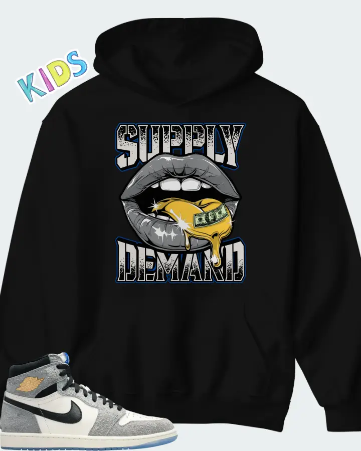 Air Jordan 1 High Retro OG Cool Grey Matching Kid's Hoodie