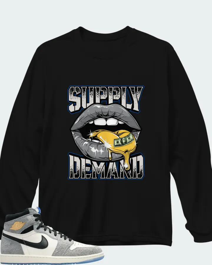 Air Jordan 1 High Retro OG Cool Grey Matching Long Sleeve T-Shirt