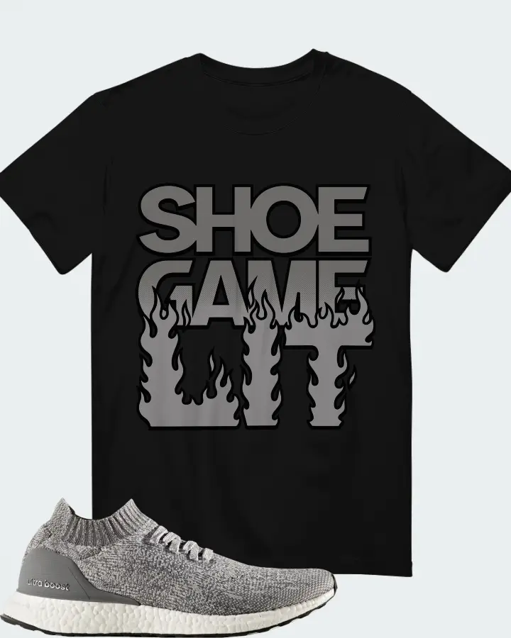 adidas Ultra Boost Uncaged Light Grey Sneaker Matching Black T-Shirt - Shoe Game Lit Refreshed