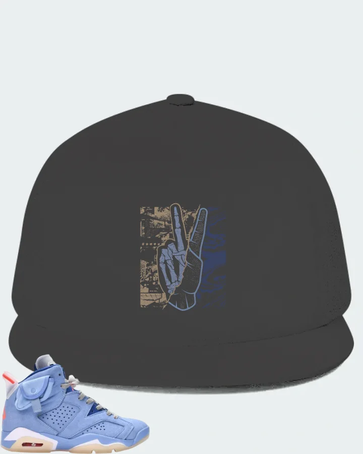 Air Jordan 6 North Carolina Blue Sneaker Matching Dark Grey Hat - Peace of mind